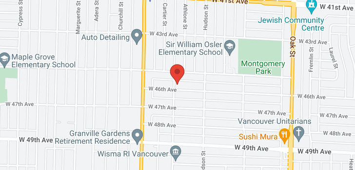 map of 1391 W 46TH AVENUE